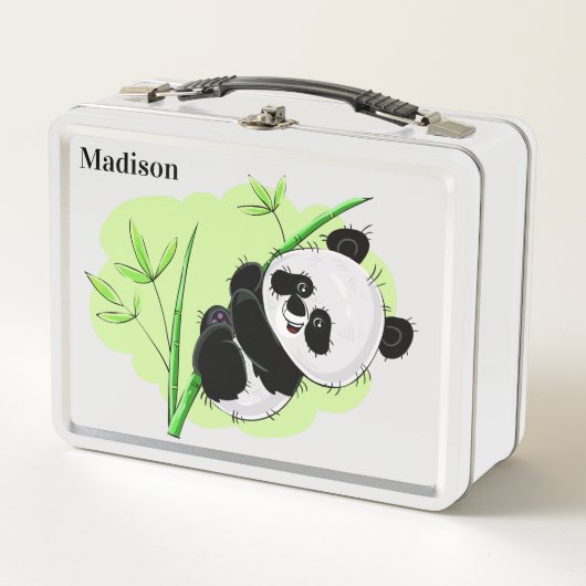 Lunch Box Cute Pandas boîte à lunch de nom personnalisé (Devant)
