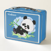 Lunch Box Cute Pandas boîte à lunch de nom personnalisé (Dos)