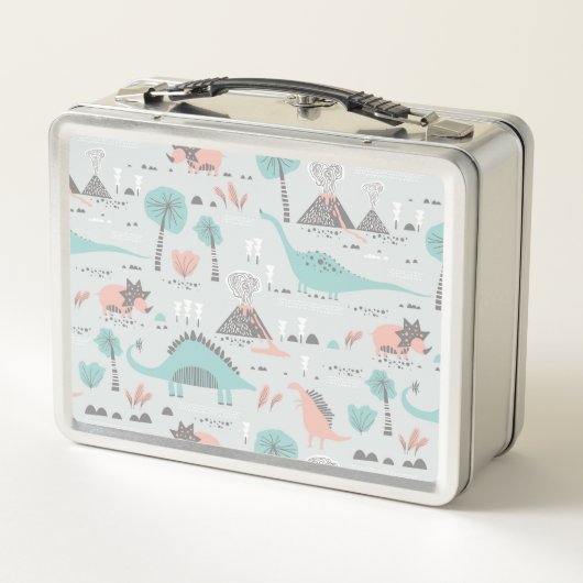 Lunch Box Cute Pastel Dinosaur Motif (Dos)
