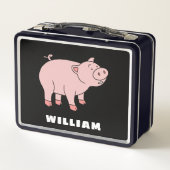 Lunch Box Cute Pig Personnalisé Nom Personnalisé Retour À L' (Dos)