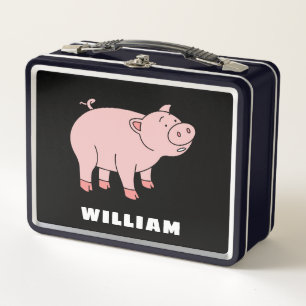 Lunch Box Cute Pig Personnalisé Nom Personnalisé Retour À L'
