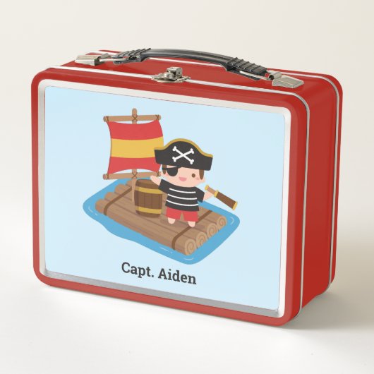 Lunch Box Cute Pirate Garçon Capitaine Sur Les Enfants Arron (Devant)