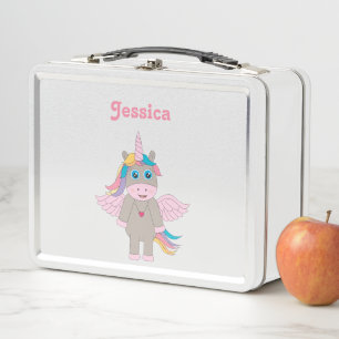 Lunch Box Cute Rainbow Unicorn Design School