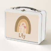 Lunch Box Cute Rainbows Papillons rose Brown Bohème (Devant)