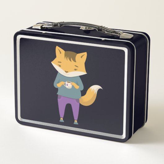 Lunch Box Cute renard avec tasse de thé (Dos)
