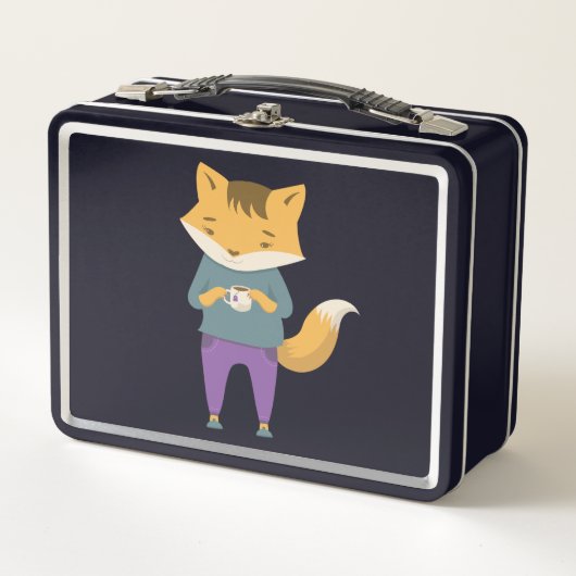 Lunch Box Cute renard avec tasse de thé (Devant)
