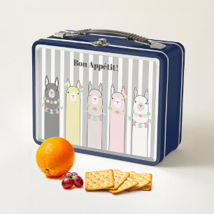 Lunch Box Cute Retro Coloré Llamas Personnalisé