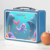 Lunch Box Cute rose Sirène Kitten (En situation)