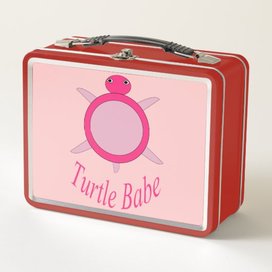 Lunch Box Cute Rose Turtle Babe Métal Déjeuner Bo (Devant)
