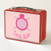 Lunch Box Cute Rose Turtle Babe Métal Déjeuner Bo (Dos)