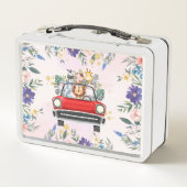 Lunch Box Cute safari voiture bébé Fleur tropicale Fête d'an (Dos)