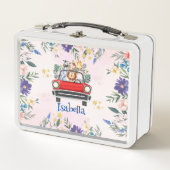 Lunch Box Cute safari voiture bébé Fleur tropicale Fête d'an (Devant)