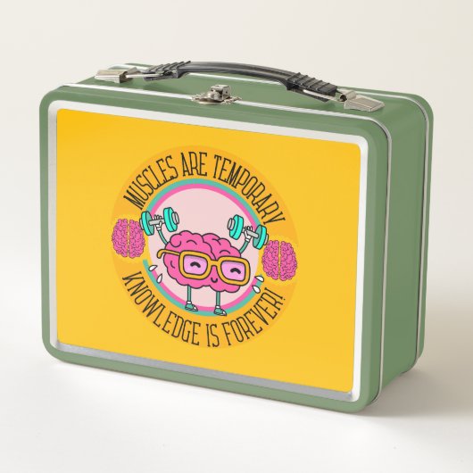 Lunch Box Cute Smart Pink Brain Knowledge Is Forever  (Devant)