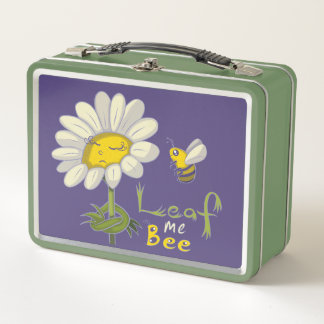 Lunch Box Cute Spring Scene with Daisy Flower and Bee