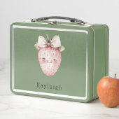 Lunch Box Cute Strawberry with Bow (En situation)