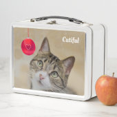 Lunch Box Cute Tabby Kitty Chat et Boule Rouge (En situation)