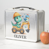 Lunch Box Cute Trex Dinosaur conduisant un véhicule de const (En situation)