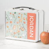 Lunch Box Cute Turquoise bébé animal Pastel Motif (En situation)