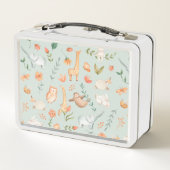 Lunch Box Cute Turquoise bébé animal Pastel Motif (Dos)