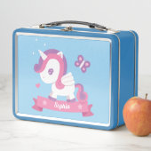 Lunch Box Cute Unicorn avec les filles des ailes (En situation)