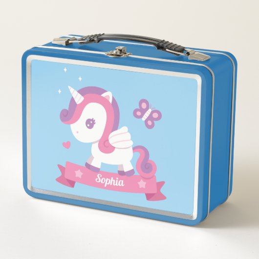 Lunch Box Cute Unicorn avec les filles des ailes (Devant)