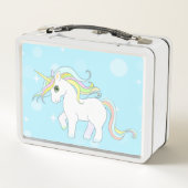 Lunch Box Cute Unicorn sur bleu clair (Dos)