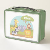 Lunch Box Cute Wild Safari Animaux Enfants Personnalisés (Dos)