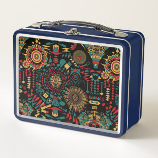 Lunch Box Cyan écologique "Motifs inspirés par le patrimoine