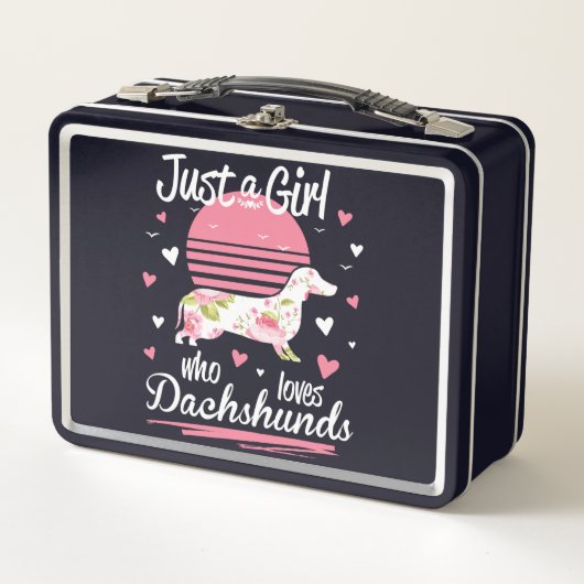 Lunch Box Dachshund Design, Juste Une Fille Qui Aime Les Dac (Devant)