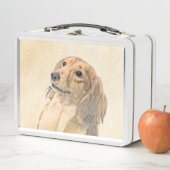 Lunch Box Dachshund (Longhaerien) Peinture - Art Chien origi (En situation)