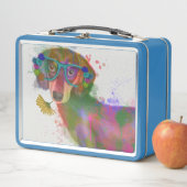 Lunch Box Dachshund & Lunettes Rainbow Splash (En situation)