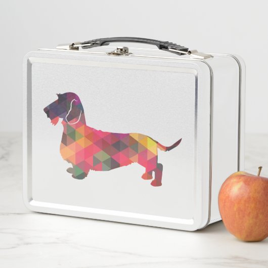 Lunch Box Dachshund Roc Revêtu Geo Silhouette Multi (En situation)