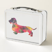 Lunch Box Dachshund Roc Revêtu Geo Silhouette Multi (Dos)