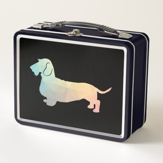 Lunch Box Dachshund Rough Coated Geo Silhouette Pastel (Devant)