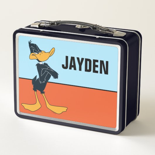 Lunch Box DAFFY DUCK™ avec bras croisés | Ajouter Votre Nom (Dos)
