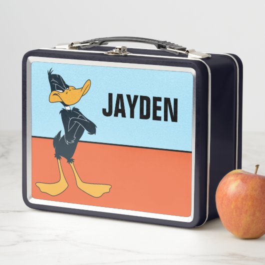 Lunch Box DAFFY DUCK™ avec bras croisés | Ajouter Votre Nom (En situation)