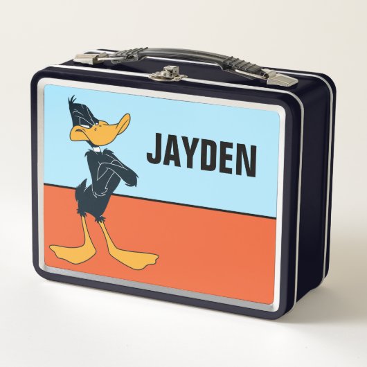 Lunch Box DAFFY DUCK™ avec bras croisés | Ajouter Votre Nom (Devant)