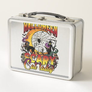 Lunch Box Dame de chat effrayante Halloween Faucheuse Lune M