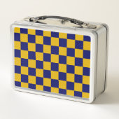 Lunch Box Damier Bleu Nuit et Jaune Moutarde (Dos)