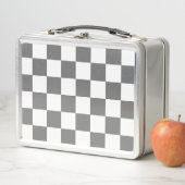 Lunch Box Damier gris classique (En situation)
