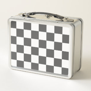 Lunch Box Damier gris foncé classique