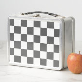 Lunch Box Damier gris foncé classique (En situation)