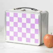 Lunch Box Damier lavande clair classique (En situation)