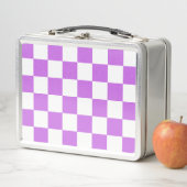 Lunch Box Damier magenta visuel classique (En situation)