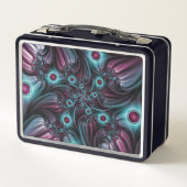 Lunch Box Dans la profondeur Bleu rose Abstrait Fractal Art (Dos)