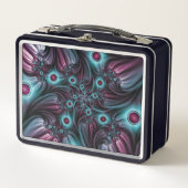 Lunch Box Dans la profondeur Bleu rose Abstrait Fractal Art (Devant)
