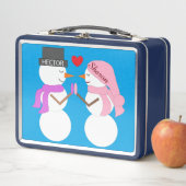 Lunch Box Darling Snowpeople in Love : Vert bleu (En situation)