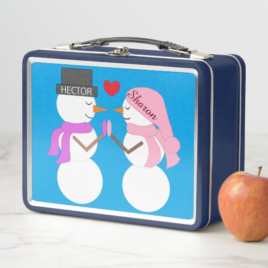 Lunch Box Darling Snowpeople in Love : Vert bleu (En situation)
