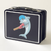 Lunch Box Dauphin au cricket avec chauve-souris de cricket (Dos)