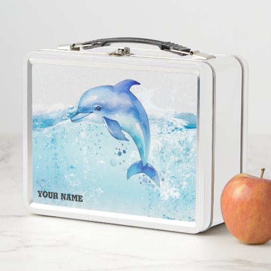 Lunch Box dauphin bleu mignon animal marin enfants (En situation)